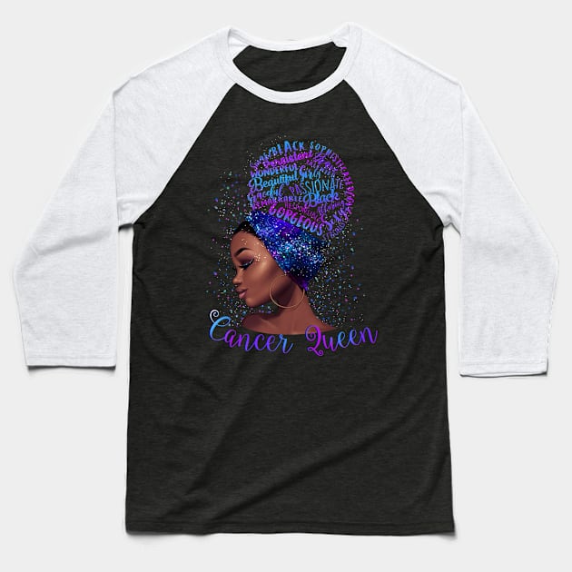 Cancer Girl Shirt Blacsk Queen Was Born in Cancer Birthday Gifts Baseball T-Shirt by osami